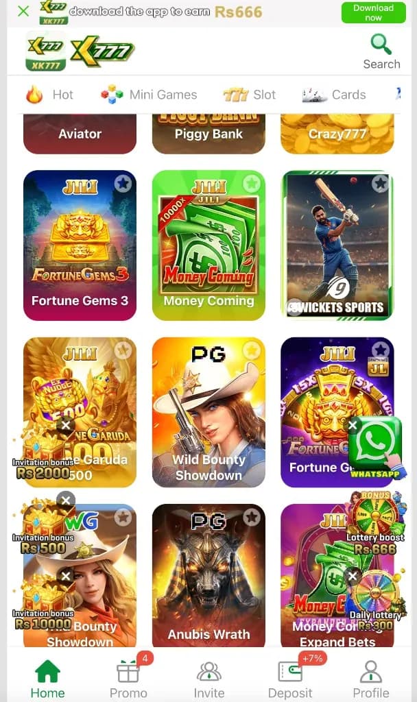 XK777 Game APK Download Pakistan 2026 app screenshot
