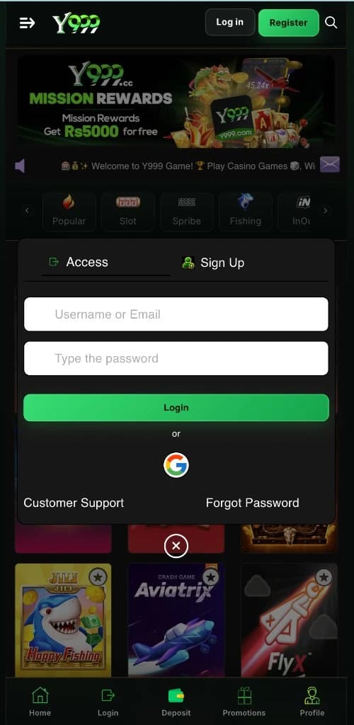 Y999 Game APK Download Pakistan 2026 screenshot 2